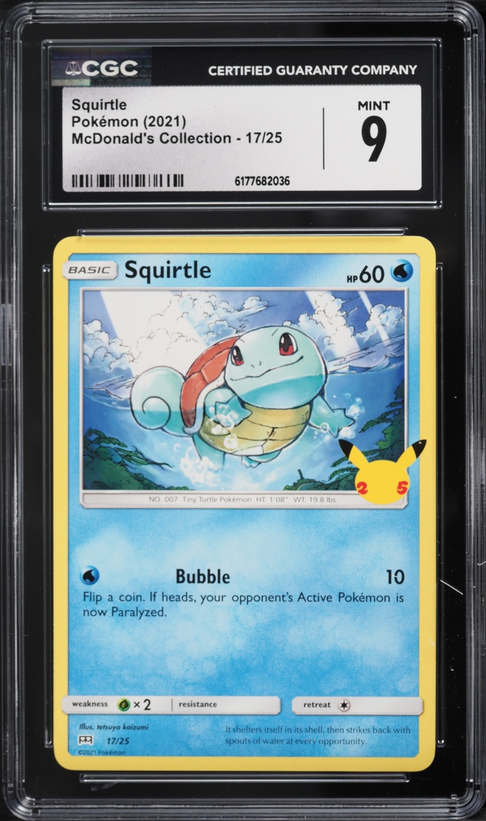2021 Pokemon Sword & Shield McDonald's Collection Squirtle #17 CGC 9 MINT