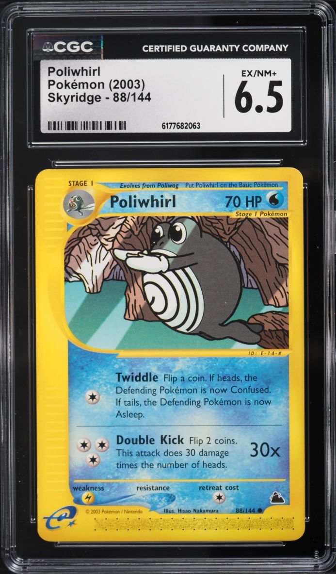 2003 Pokemon Skyridge Poliwhirl #88 CGC 6.5 EXMT+