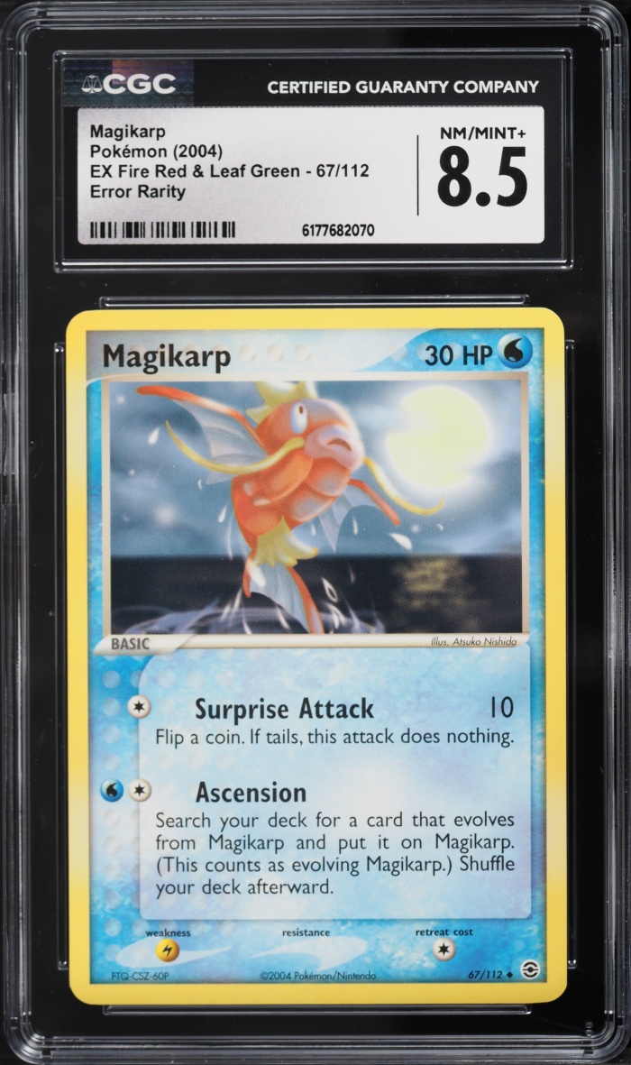 2004 Pokemon EX Fire Red & Leaf Green Rarity Error Magikarp #67 CGC 8.5 NM-MT+