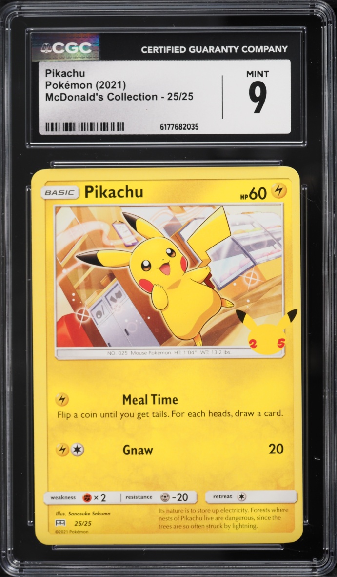 2021 Pokemon Sword & Shield McDonald's Collection Pikachu #25 CGC 9 MINT