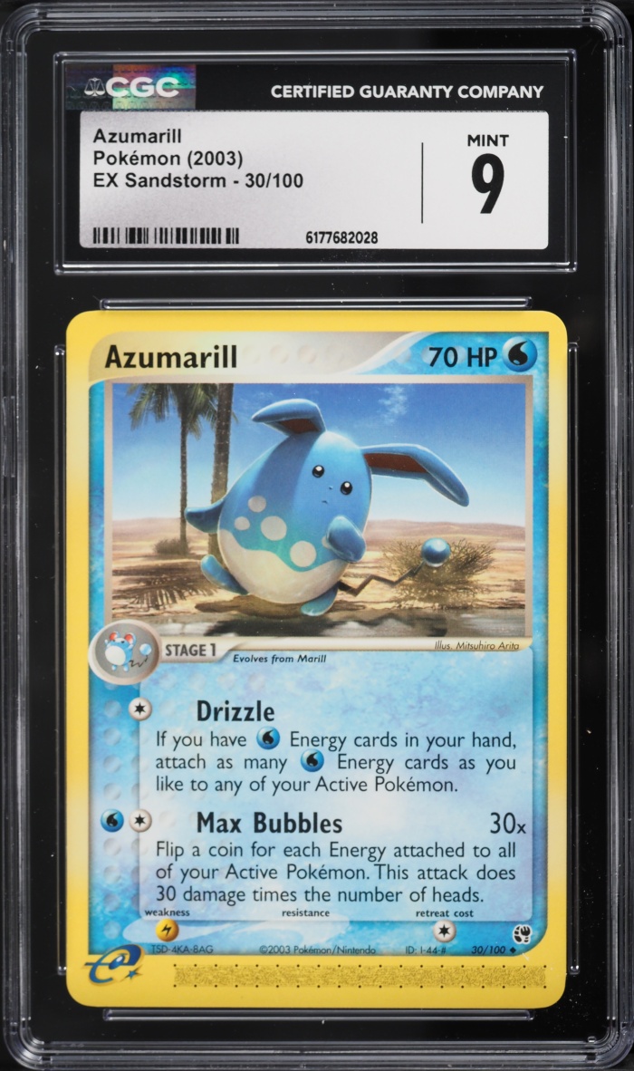 2003 Pokemon EX Sandstorm Azumarill #30 CGC 9 MINT