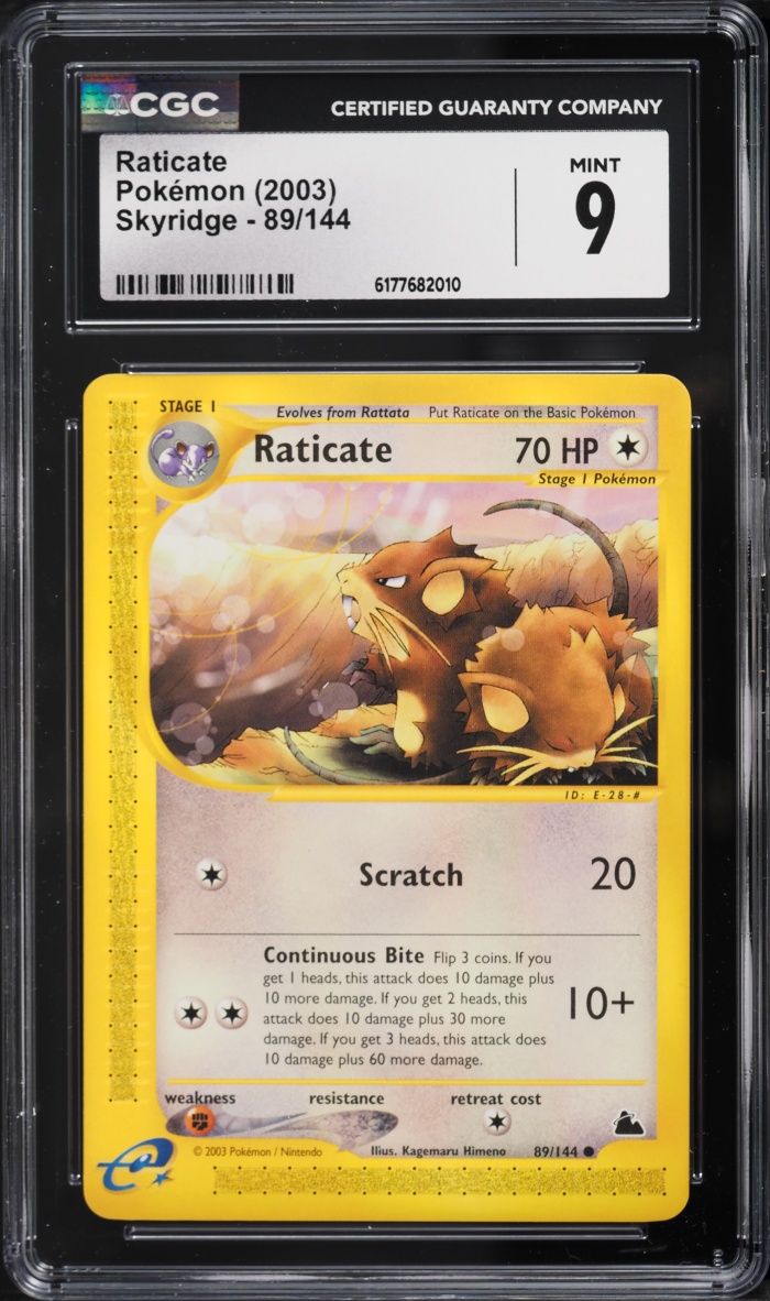 2003 Pokemon Skyridge Raticate #89 CGC 9 MINT
