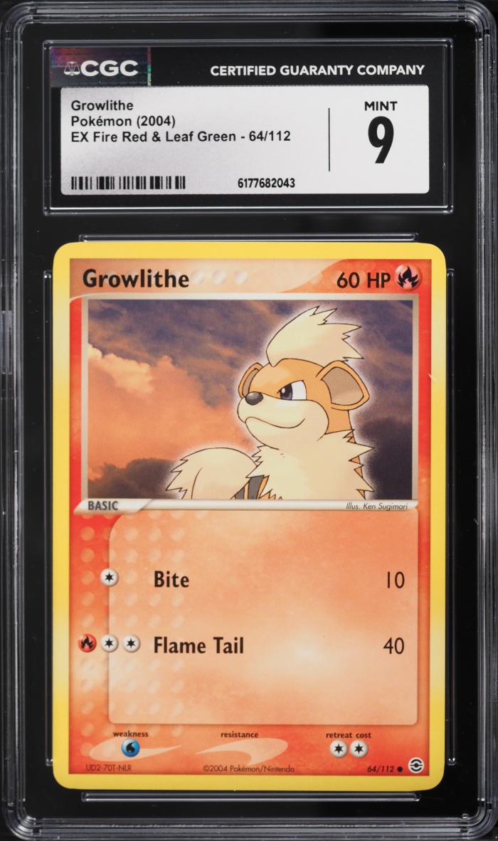 2004 Pokemon EX Fire Red & Leaf Green Growlithe #64 CGC 9 MINT
