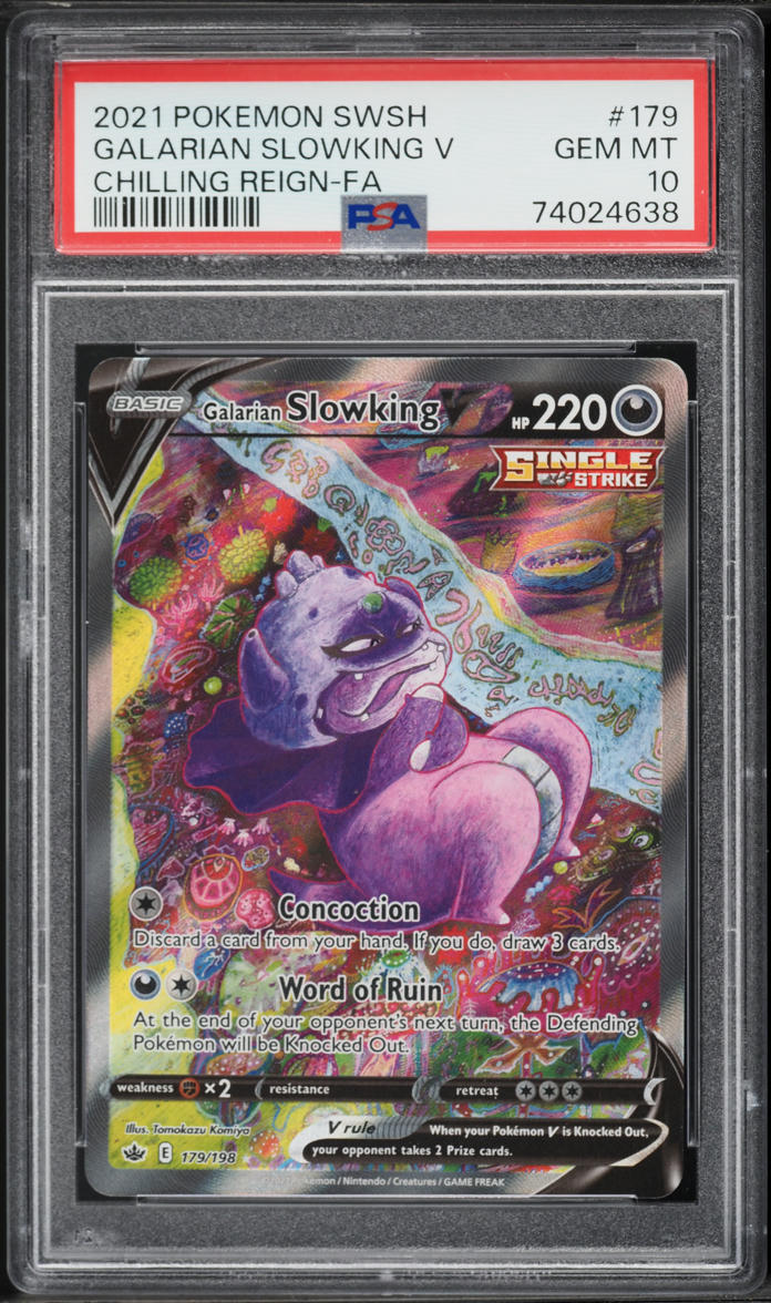 2021 Pokemon Sword & Shield Chilling Reign Alt Art Galarian Slowking V #179 PSA 10 GEM MINT
