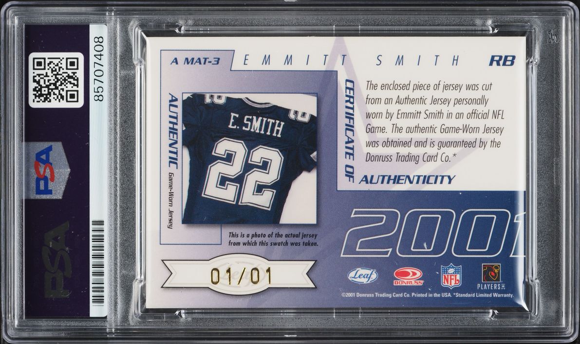 Emmitt Smith Signed Autographed Trading Card AUTO PSA/DNA 9