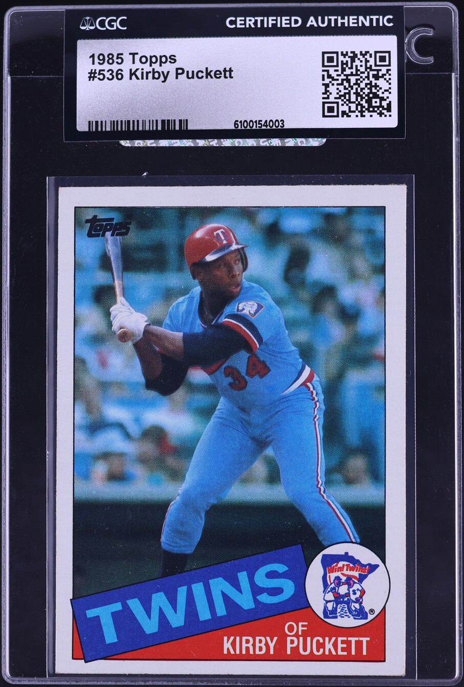 1985 Topps Kirby Puckett ROOKIE #536 CGC AUTH