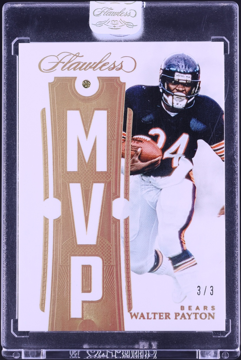 2018 Panini Flawless MVP Canary Yellow Diamond Gems Walter Payton 3/3 #MVP-13