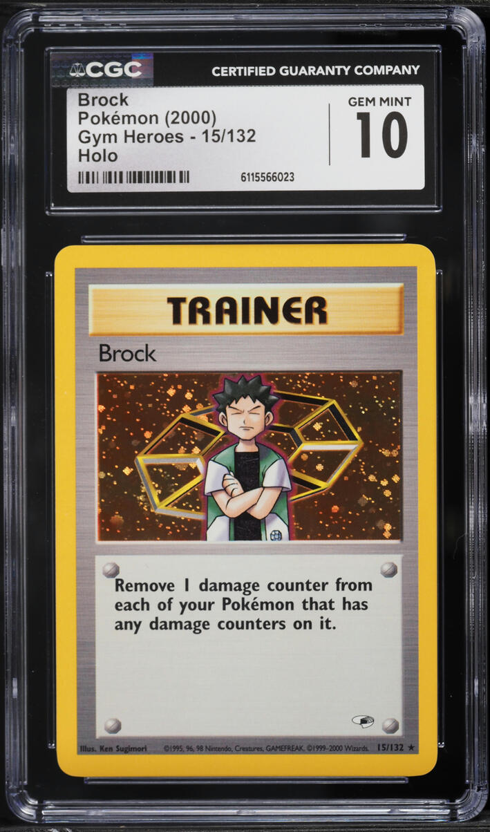 2000 Pokemon Gym Heroes Holo Brock #15 CGC 10 GEM MINT