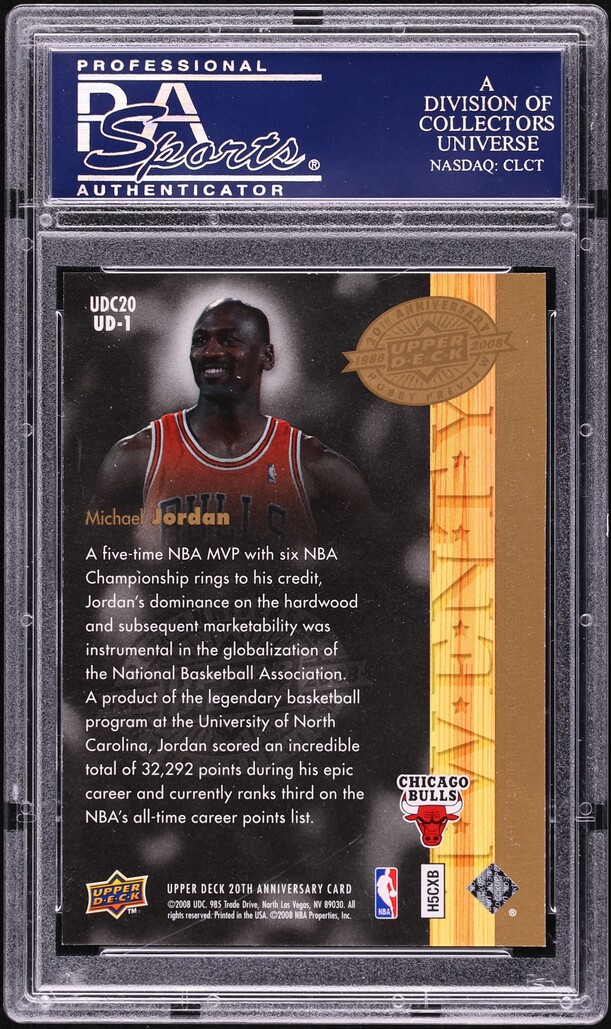 2008 Upper Deck 20th Anniversary Michael Jordan #UD-1 PSA 10 GEM MINT