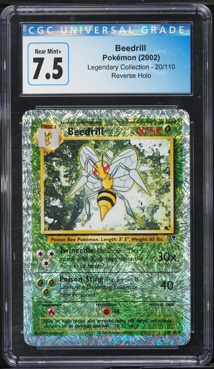 2002 Pokemon Legendary Collection Reverse Holo Beedrill #20 CGC 7.5 NRMT+