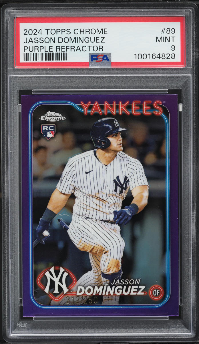 2024 Topps Chrome Purple Refractor Jasson Dominguez ROOKIE /250 #89 PSA 9 MINT