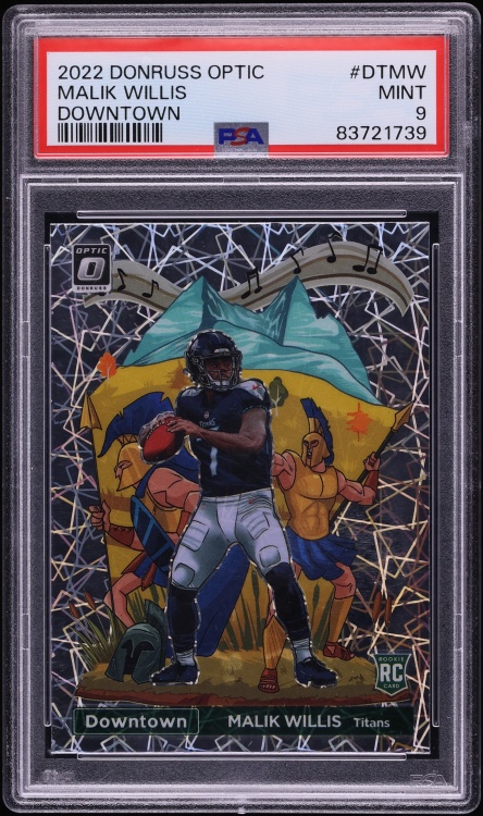 2022 Donruss Optic Downtown Malik Willis ROOKIE #DT-MW PSA 9 MINT