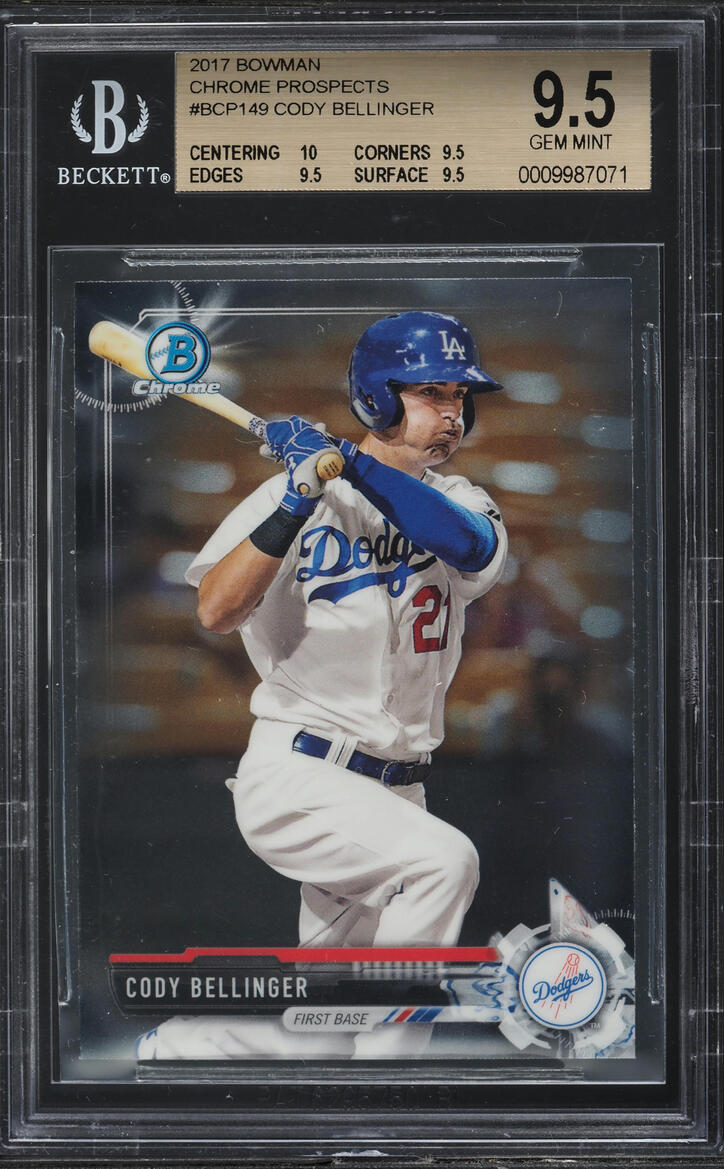 2017 Bowman Chrome Cody Bellinger PROSPECT #BCP149 BGS 9.5 GEM MINT