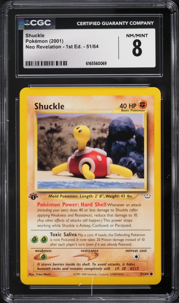 2001 Pokemon Neo Revelation 1st Edition Shuckle #51 CGC 8 NM-MT