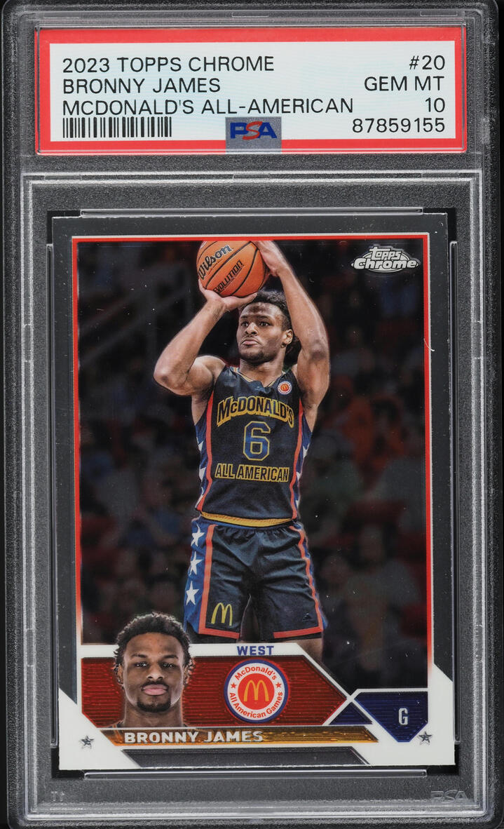 2023 Topps Chrome McDonald's All-American Bronny James ROOKIE #20 PSA 10 GEM