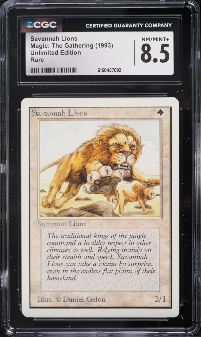 1993 Magic The Gathering MTG Unlimited Savannah Lions CGC 8.5 NM-MT+