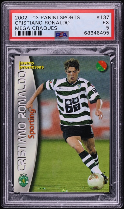 2003 Panini Sports Mega Craques Cristiano Ronaldo ROOKIE #137 PSA 5 EX - Photo 1