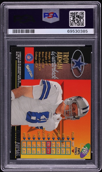 1998 Metal Universe Precious Gems PMG Troy Aikman /50 #78 PSA 8 NM-MT - Photo 2