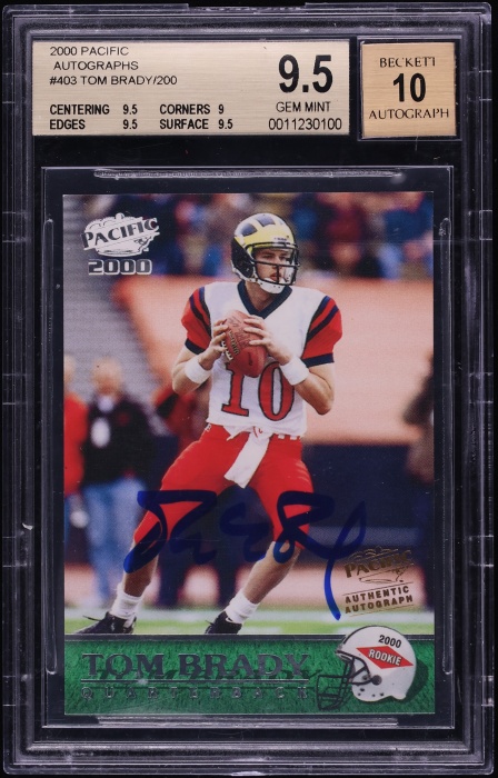 2000 Pacific Autographs Tom Brady ROOKIE AUTO #403 BGS 9.5 GEM MINT - Photo 1