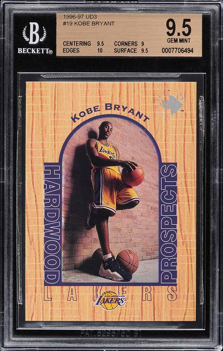 1996 UD3 Hardwood Prospects Kobe Bryant ROOKIE #19 BGS 9.5 GEM