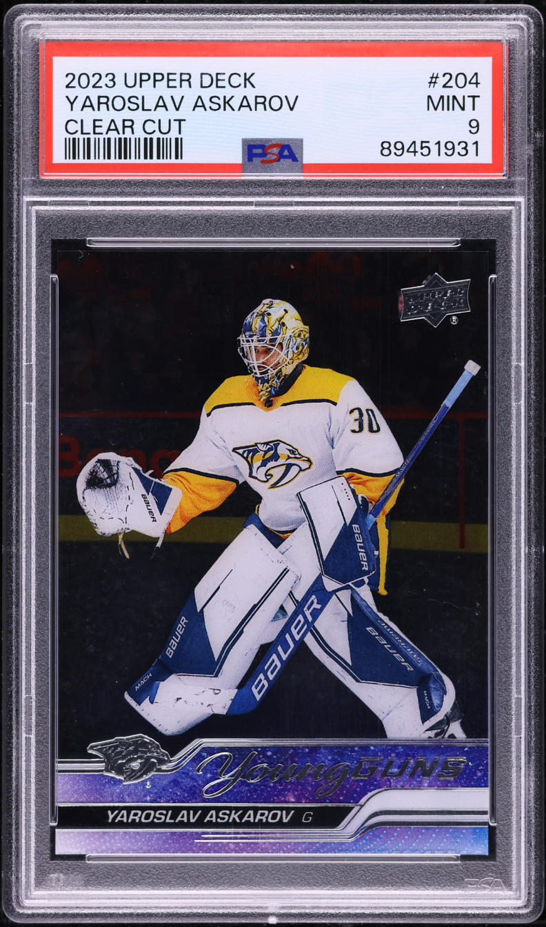 2023 Upper Deck Clear Cut Young Guns Yaroslav Askarov ROOKIE #204 PSA 9 MINT