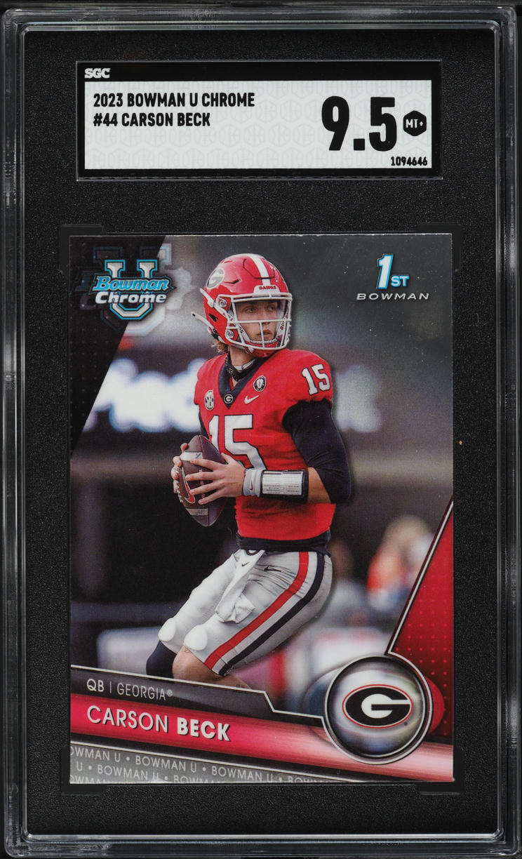 2023 Bowman Chrome University Carson Beck ROOKIE #44 SGC 9.5 MINT+