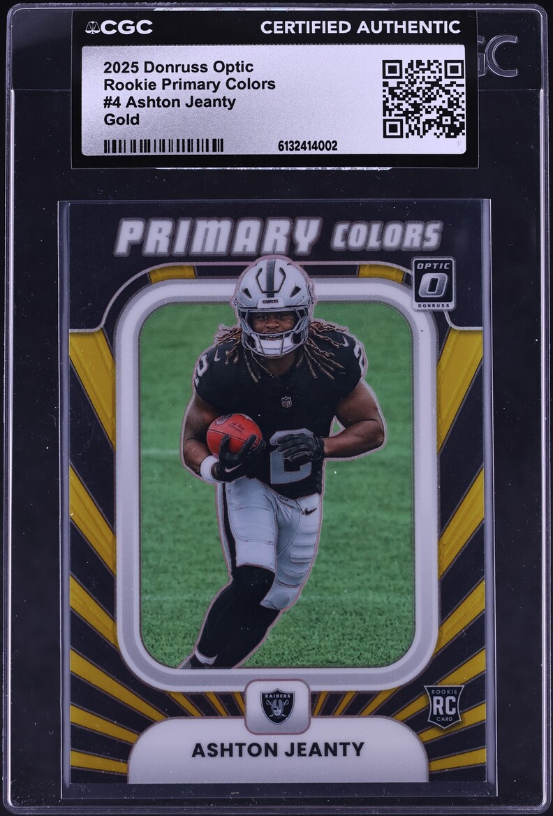2025 Donruss Optic Primary Colors Gold Ashton Jeanty ROOKIE 1/10 #4 CGC AUTH
