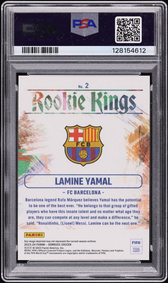 2023 Donruss FIFA Kings Lamine Yamal ROOKIE #2 PSA 10 GEM MINT