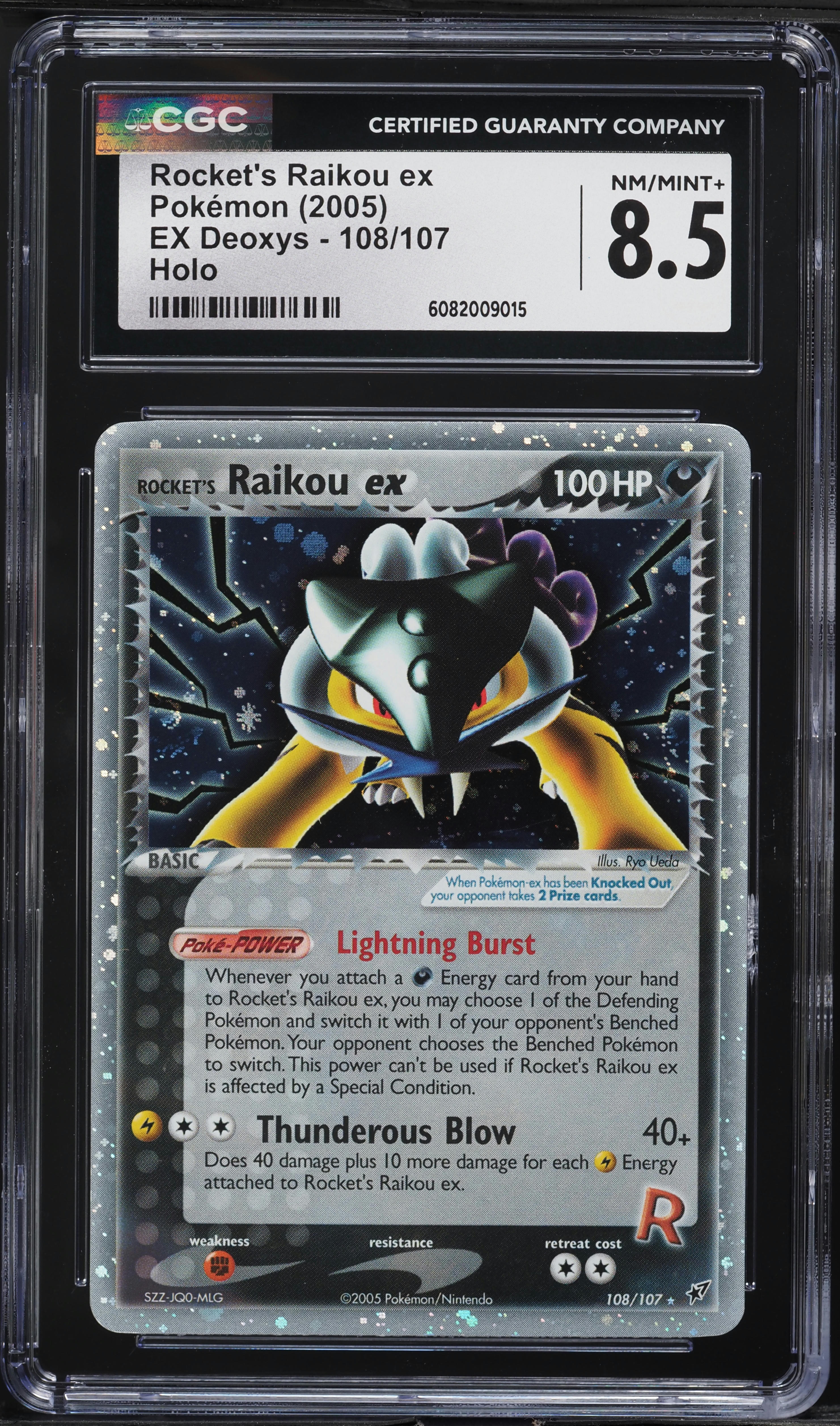 2005 Pokemon EX Deoxys Holo Rocket's Raikou ex #108 CGC 8.5 NM-MT+