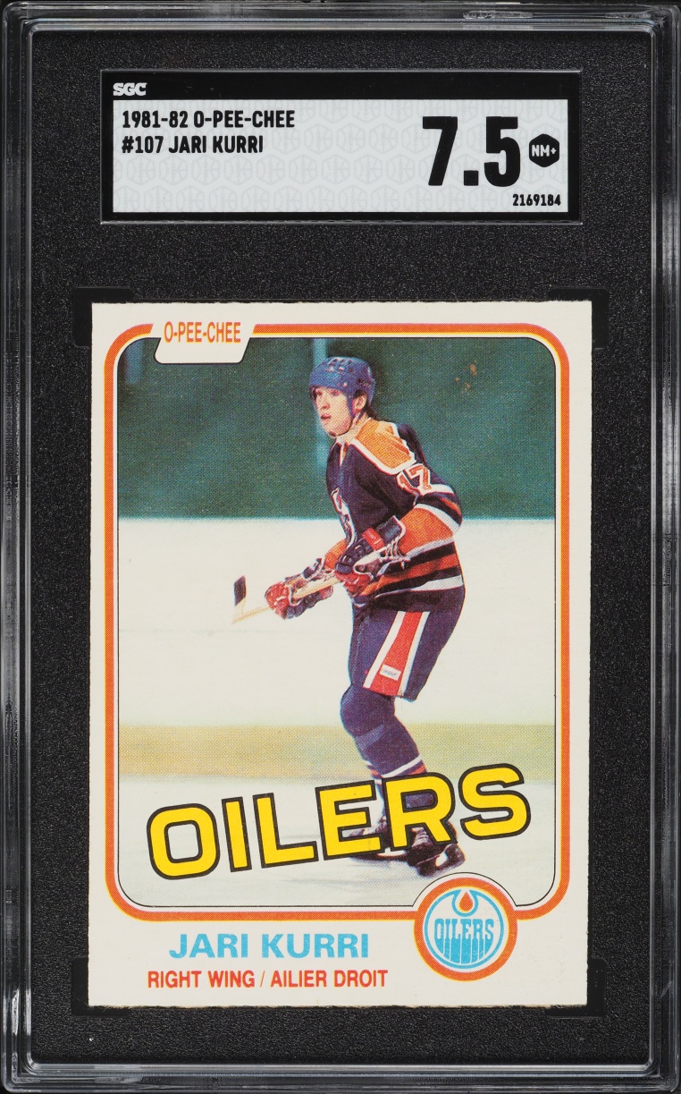 1981 O-Pee-Chee Hockey Jari Kurri ROOKIE #107 SGC 7.5 NRMT+