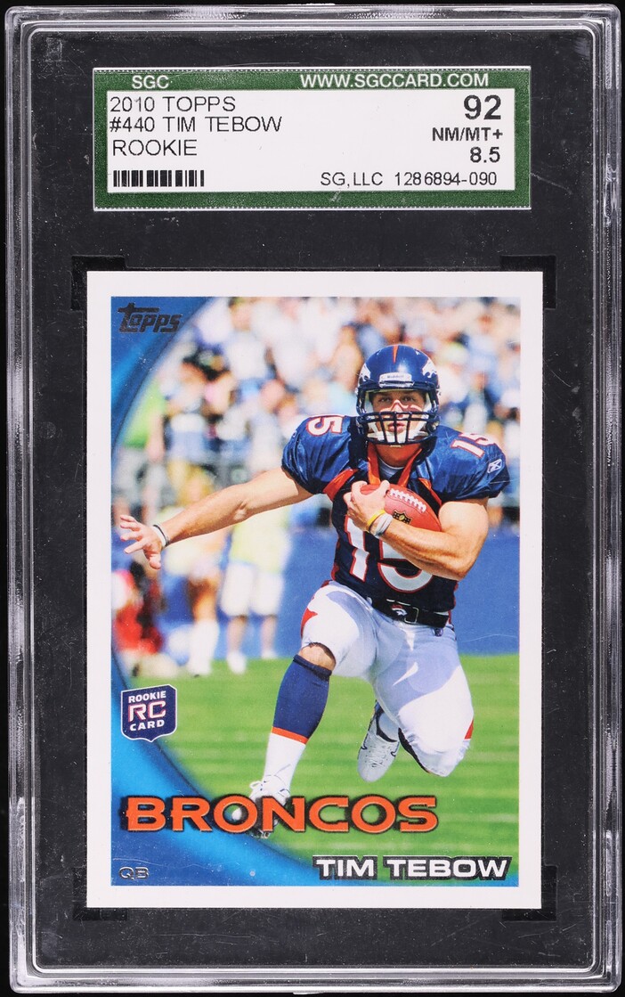 2010 Topps Football Tim Tebow ROOKIE #440 SGC 8.5 NM-MT+