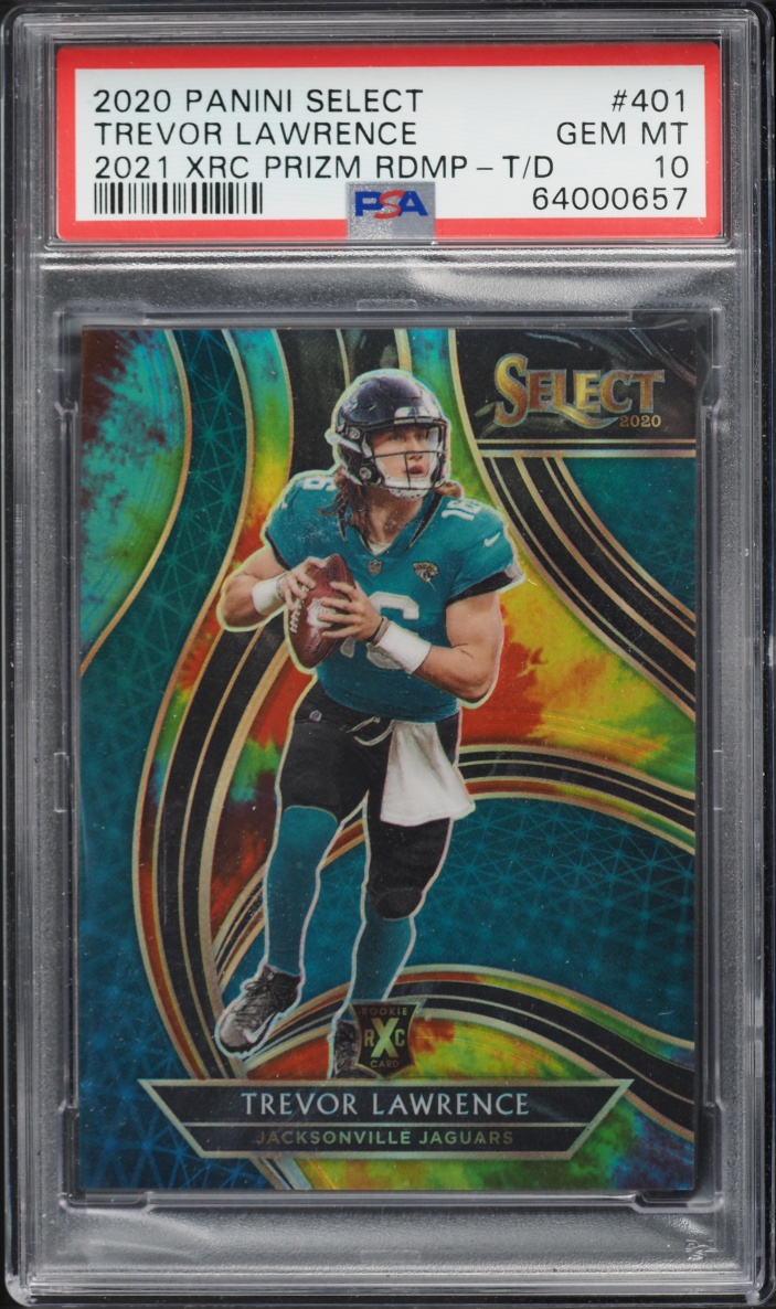 2020 Select '21 XRC Tie Dye Prizm Redemption Trevor Lawrence ROOKIE /25 #401 PSA 10 GEM MINT