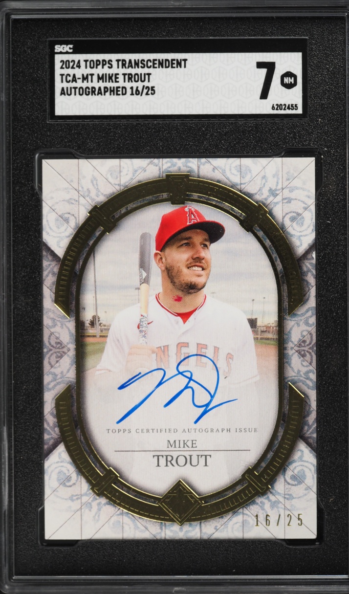 2024 Topps Transcendent Mike Trout AUTO /25 #TCA-MT SGC 7 NRMT