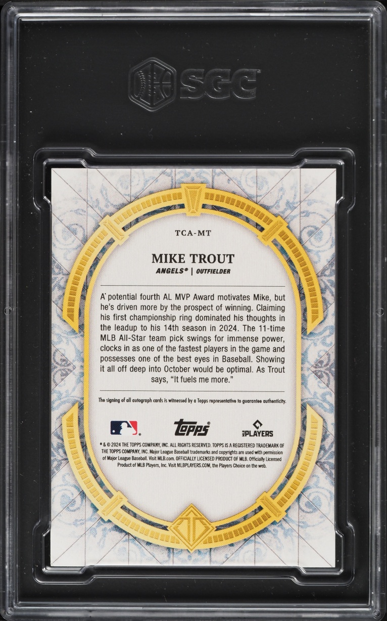 2024 Topps Transcendent Mike Trout AUTO /25 #TCA-MT SGC 7 NRMT