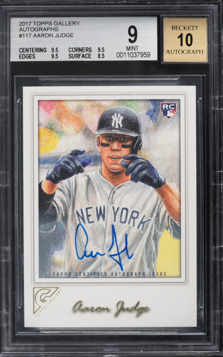 2017 Topps Gallery Aaron Judge ROOKIE AUTO #117 BGS 9 MINT