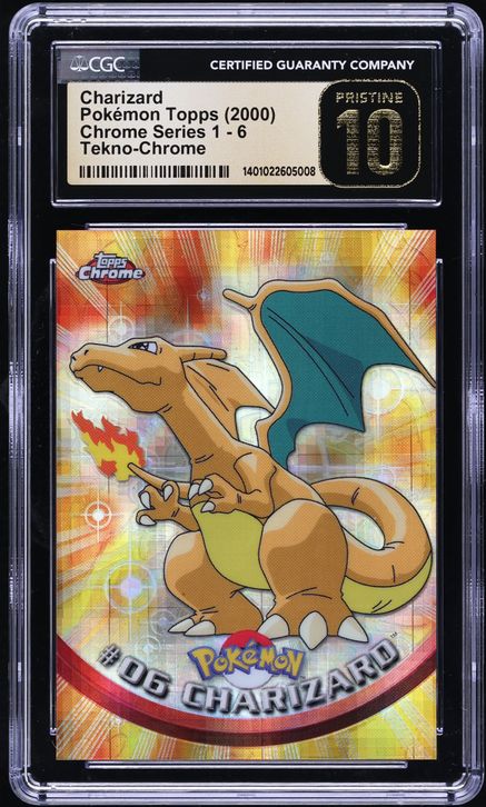 2000 Topps Chrome Pokemon Series 1 Tekno Charizard #6 CGC 10