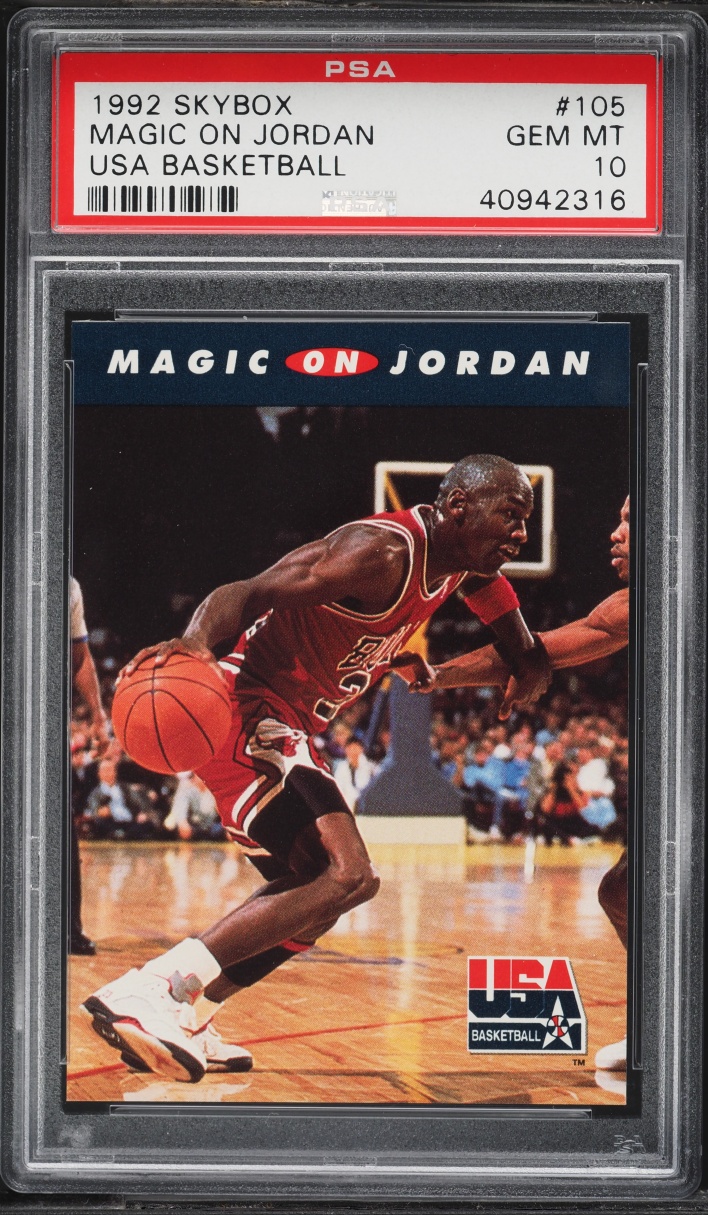 1992 Skybox USA Basketball Magic On Jordan #105 PSA 10 GEM MINT