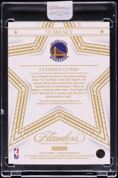 2022 Panini Flawless Star Swatch Ruby Stephen Curry PATCH AUTO /15 #SSS-SCY - Photo 2