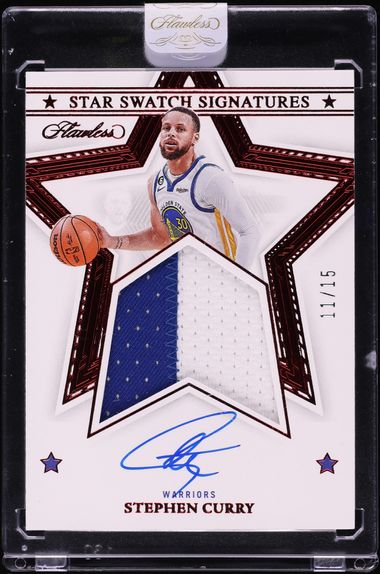 2022 Panini Flawless Star Swatch Ruby Stephen Curry PATCH AUTO /15 #SSS-SCY - Photo 1