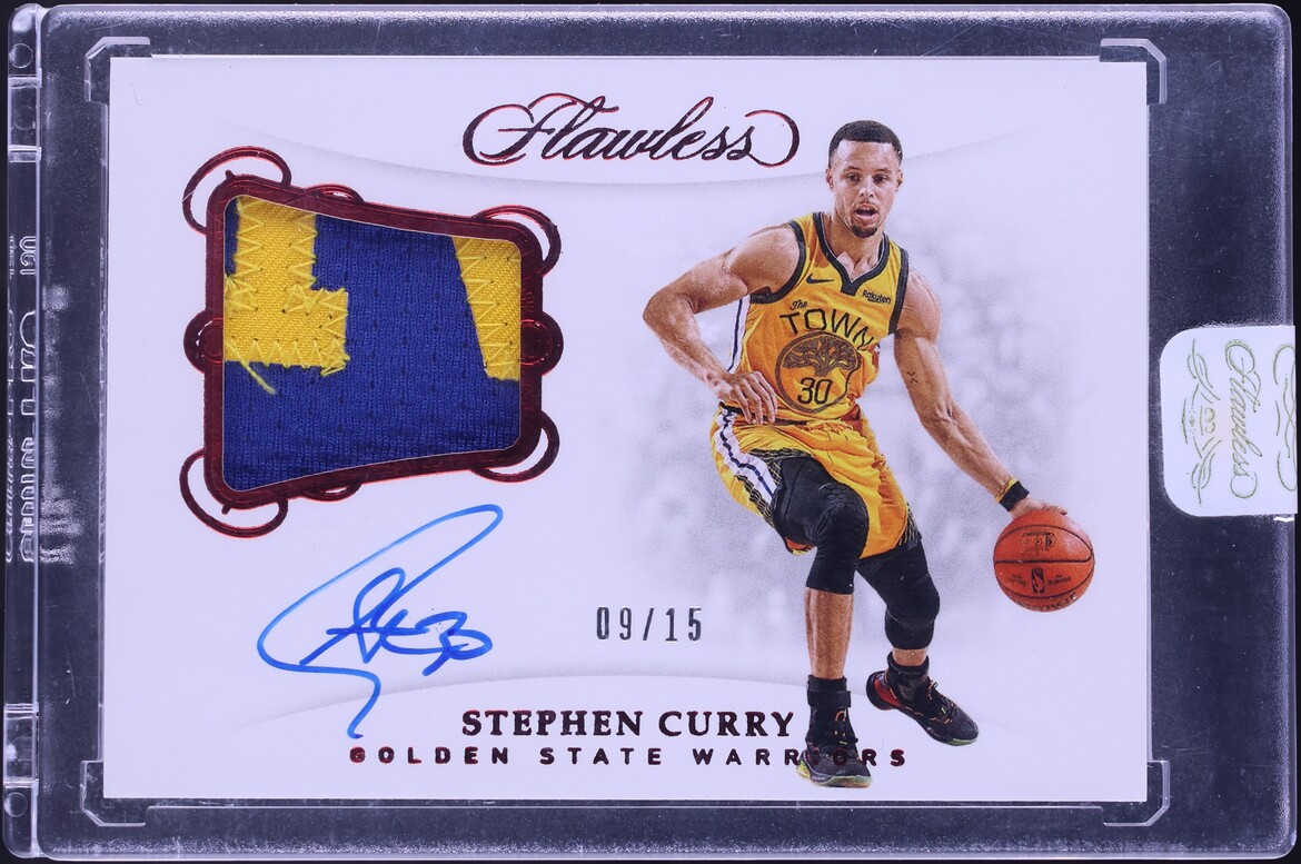2018 Panini Flawless Ruby Stephen Curry PATCH AUTO /15 #PA-SCY - Photo 1