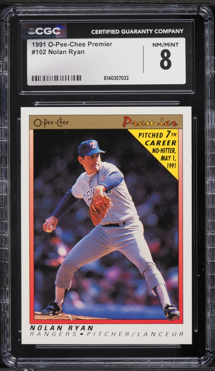 1991 O-Pee-Chee Premier Nolan Ryan #102 CGC 8 NM-MT