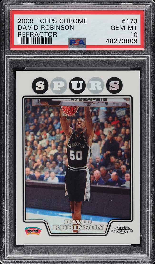 2008 Topps Chrome Refractor David Robinson #173 PSA 10 GEM MINT - Main Image