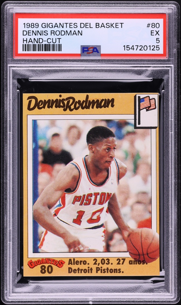 1989 Gigantes Del Basket Dennis Rodman #80 PSA 5 EX