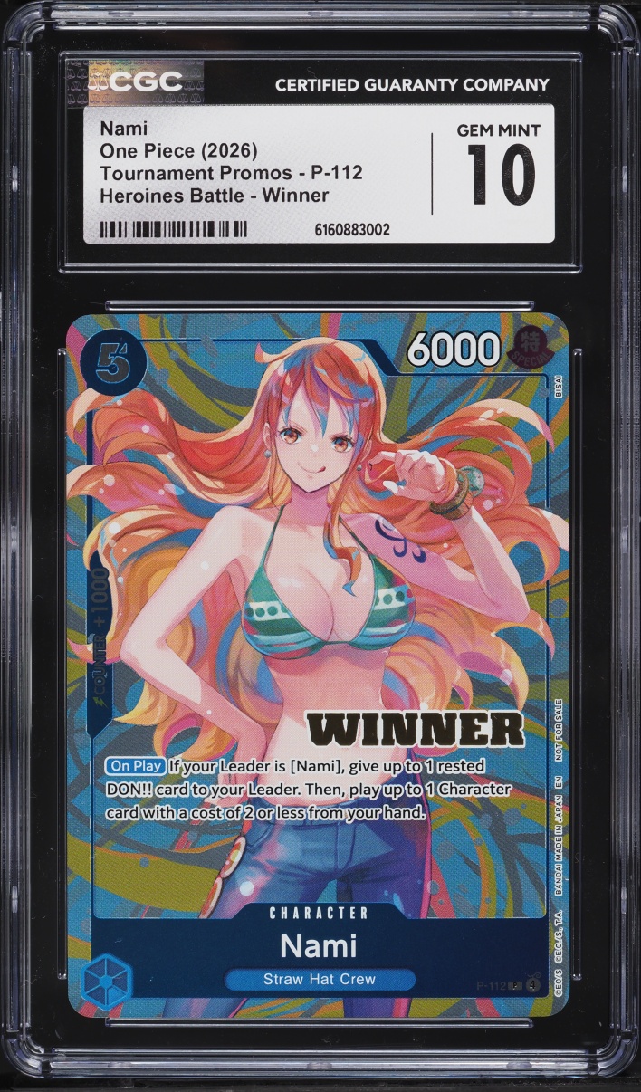 2026 One Piece Promo Tournament Heroines Battle Winner Nami #P-112 CGC 10 GEM MINT