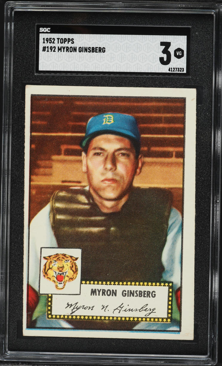1952 Topps Myron Ginsberg #192 SGC 3 VG
