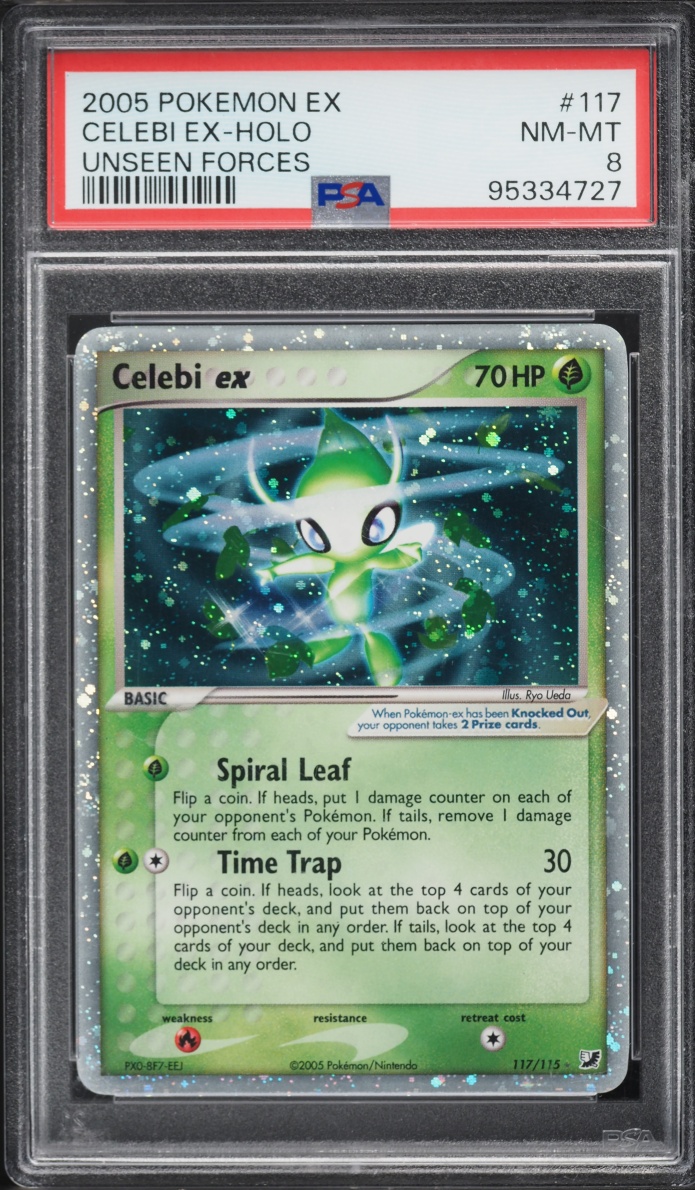 2005 Pokemon EX Unseen Forces Holo Celebi EX #117 PSA 8 NM-MT