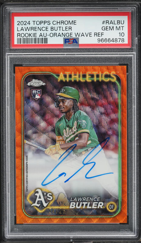 2024 Topps Chrome Orange Wave Lawrence Butler ROOKIE AUTO
