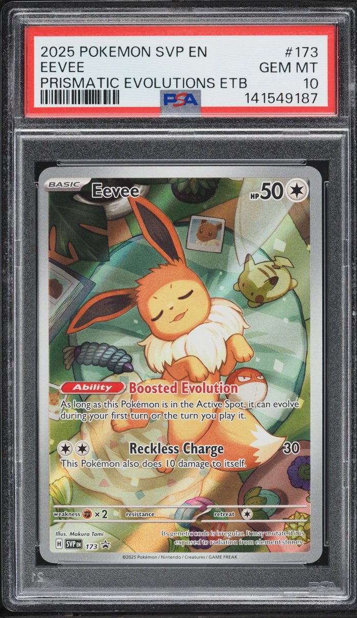 2025 Pokemon Scarlet & Violet Promo Prismatic Evolutions ETB Full Art Eevee #173 PSA 10 GEM