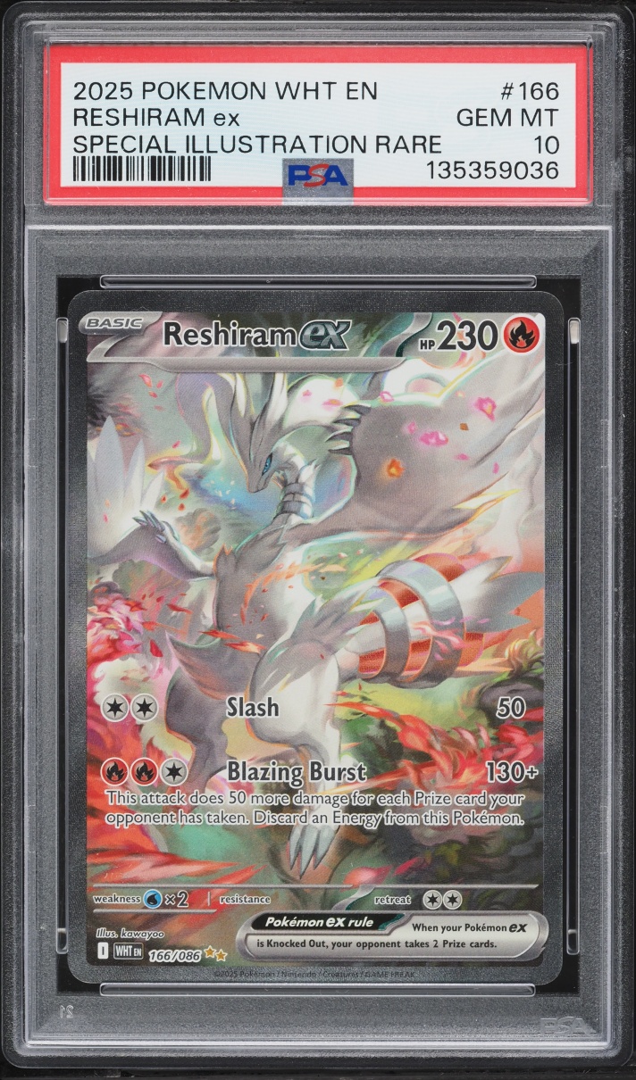 2025 Pokemon Scarlet & Violet White Flare SIR Reshiram EX #166 PSA 10 GEM MINT