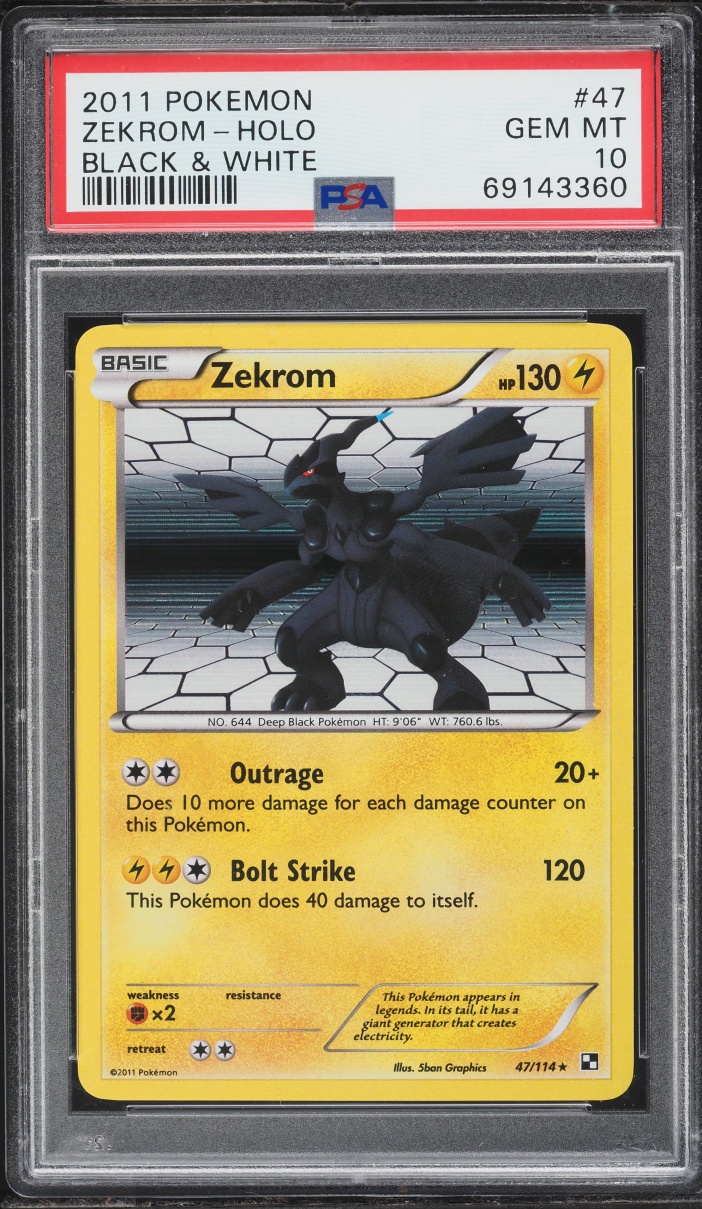 2011 Pokemon Black & White Holo Zekrom #47 PSA 10 GEM MINT